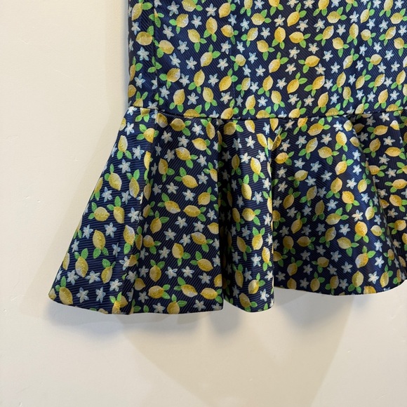 J.CREW 365 | Lemon printed Navy Fluted Trumpet
Skirt - Picture 4 of 9